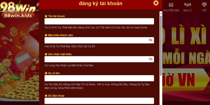 Đăng Ký 98Win: Các Bước Đăng Ký Đơn Giản Và Bảo Mật 2026 5 Một số trường hợp không thể đăng ký thành viên tại nhà cái